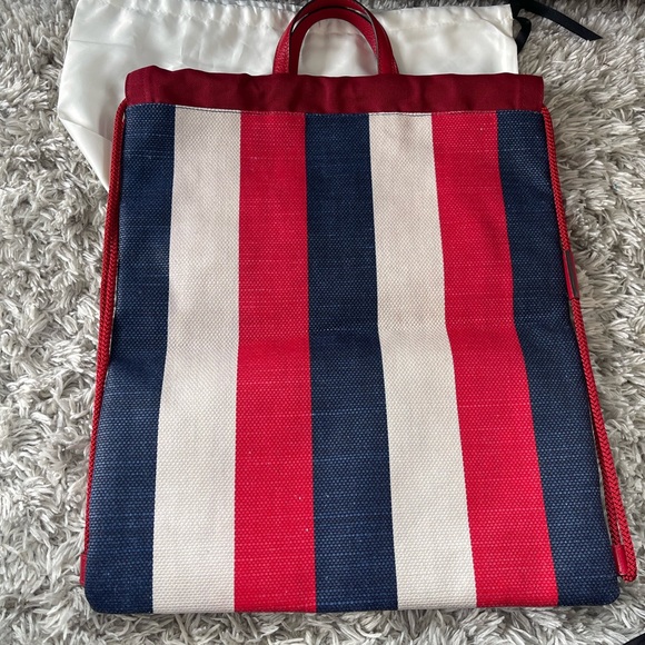 GUCCI Canvas Logo Sylvie Stripe Drawstring - Picture 5 of 12